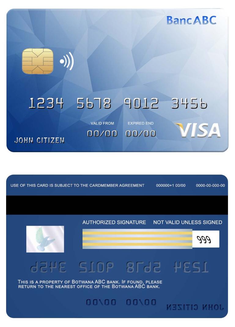 Bostwana  ABC bank visa card